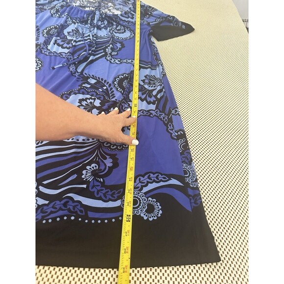 Olivia Matthews Dress Womens 16 Career Office Midi Shift Sheath Shades Of‎ Blue - Picture 10 of 14